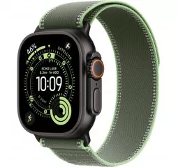 Ремешок для Apple Watch Ultra 49mm Apple Trail Loop Green/Neon - S/M - Black Titanium Finish (MG9N4)