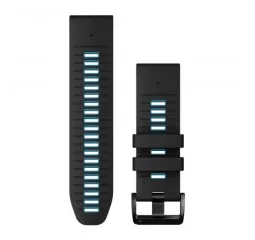 Ремешок для смарт-часов GARMIN QuickFit 26 Watch Bands Black/Cirrus Blue Silicone (010-13281-05)