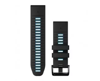 Ремешок для смарт-часов GARMIN QuickFit 26 Watch Bands Black/Cirrus Blue Silicone (010-13281-05)