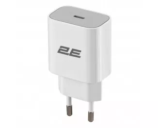 Сетевое зарядное устройство 2E 25W USB-C PD White (2E-WC1USBC25W-W)