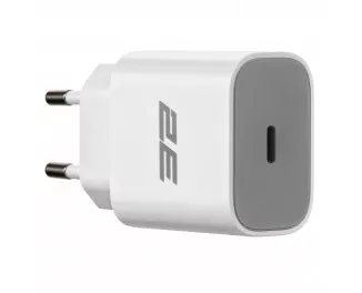 Сетевое зарядное устройство 2E 25W USB-C PD White (2E-WC1USBC25W-W)