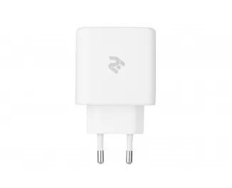 Мережевий зарядний пристрій 2E 65W 2хUSB-C/USB-A GAN PD/QC White (2E-WC3USB65W-W)