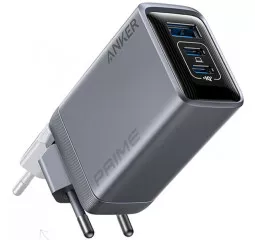 Сетевое зарядное устройство Anker GaNPrime 100W 2xUSB-C PD + 1xUSB-A Foldable Silver (A2688341)