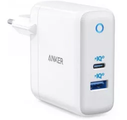 Мережевий зарядний пристрій Anker PowerPort + Atom III 45W USB-C+15W USB-A (A2322G21) White