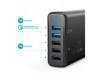 Сетевое зарядное устройство Anker PowerPort Speed 5 63W (2xQC3.0+3xUSB) (A2054L11) Black