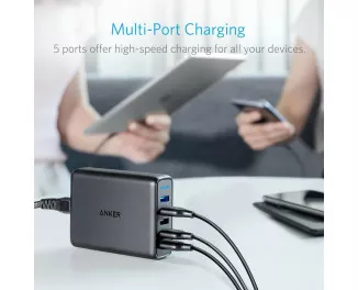 Сетевое зарядное устройство Anker PowerPort Speed 5 63W (2xQC3.0+3xUSB) (A2054L11) Black