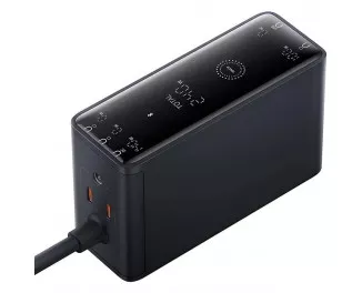 Мережевий зарядний пристрій Baseus Baseus Digital GaN Intelligent Desktop Fast Charger 3C+U+DC 240W EU Cluster Black