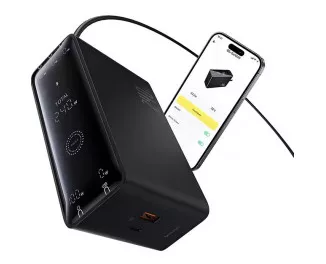 Мережевий зарядний пристрій Baseus Baseus Digital GaN Intelligent Desktop Fast Charger 3C+U+DC 240W EU Cluster Black