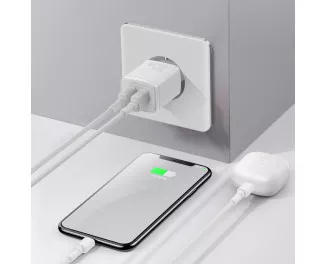 Сетевое зарядное устройство Baseus Compact Charger 2U 10.5W (CCXJ010202) White