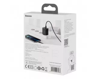 Сетевое зарядное устройство Baseus Compact Quick Charger U+С 20W (CCXJ-B01) Black