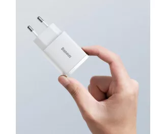 Сетевое зарядное устройство Baseus Compact Quick Charger U+С 20W (CCXJ-B02) White
