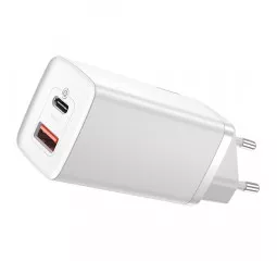 Зарядний пристрій Baseus GaN2 Lite Quick Charger C+U 65W (CCGAN2L-B02) White