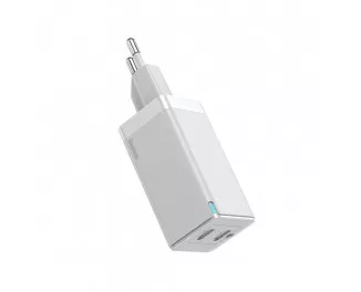 Сетевое зарядное устройство Baseus GaN2 Mini Quick Charger C+С 45W + кабель Type C-Type C 60W(20V/3A) 1m (CCGAN-M02) White
