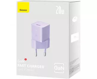 Сетевое зарядное устройство Baseus GaN5 Fast Charger Mini 1C 20W (CCGN050105) EU Purple