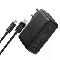 Мережевий зарядний пристрій Baseus GaN5 Pro Digital Fast Charger 2C+U 160W EU (P10110825113-00) Cluster Black