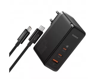 Мережевий зарядний пристрій Baseus GaN5 Pro Digital Fast Charger 2C+U 160W EU (P10110825113-00) Cluster Black