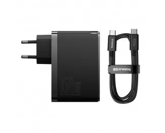 Мережевий зарядний пристрій Baseus GaN5 Pro Digital Fast Charger 2C+U 160W EU (P10110825113-00) Cluster Black