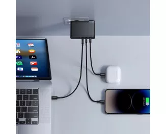 Мережевий зарядний пристрій Baseus GaN5 Pro Digital Fast Charger 2C+U 160W EU (P10110825113-00) Cluster Black