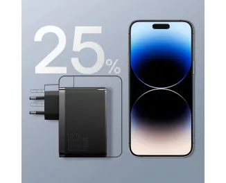 Мережевий зарядний пристрій Baseus GaN5 Pro Digital Fast Charger 2C+U 160W EU (P10110825113-00) Cluster Black