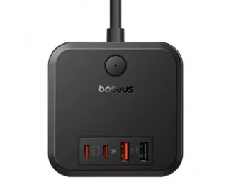 Мережевий зарядний пристрій Baseus PowerCombo Cube Power Strip 3AC+2U+2C 30W 1.5m EU Cluster Black (E00066400117-00)