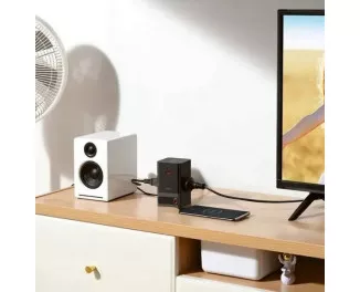 Сетевое зарядное устройство Baseus PowerCombo Digital PowerStrip 2AC+1U+1C+Retractable-C 65W with 1.5m power cord EU Black (PSLR000301)