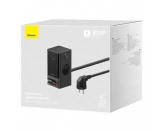 Сетевое зарядное устройство Baseus PowerCombo Digital PowerStrip 2AC+1U+1C+Retractable-C 65W with 1.5m power cord EU Black (PSLR000301)