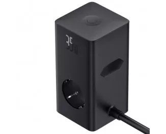 Сетевое зарядное устройство Baseus PowerCombo Tower Digital PowerStrip 3AC+2U+2C 35W with 1.5m Power Cord EU Cluster Black (E00023606113-00)
