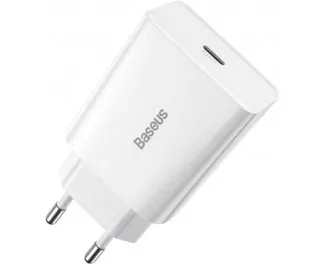 Мережевий зарядний пристрій Baseus Speed Mini Quick Charger 1C 20W (CCFS-SN02) White