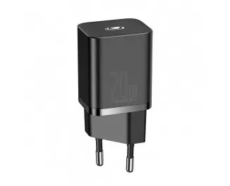 Сетевое зарядное устройство Baseus Super Si Quick Charger 1C 20W + кабель USB C-Lightning 1.0m (TZCCSUP-B01) Black