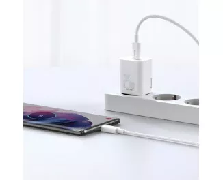 Сетевое зарядное устройство Baseus Super Si Quick Charger 1C 25W + кабель USB C-USB C 1.0m (TZCCSUP-L02) White
