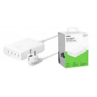 Мережевий зарядний пристрій Belkin 200W 4хUSB-С GAN PD PPS White (WCH015VFWH)