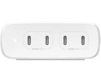 Сетевое зарядное устройство Belkin 200W 4хUSB-С GAN PD PPS White (WCH015VFWH)