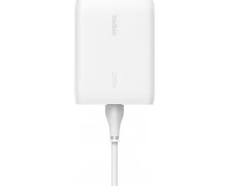 Сетевое зарядное устройство Belkin 200W 4хUSB-С GAN PD PPS White (WCH015VFWH)