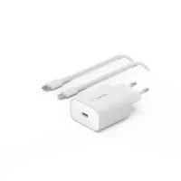 Сетевое зарядное устройство Belkin Boost Up Charge 25W USB-C PD3.0 PPS Wall Charger + Кабель USB-С > Lightning 1,0м (WCA004VF1MWH-B5) White