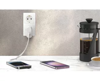 Сетевое зарядное устройство Belkin Boost Up Charge Pro Dual USB-C Wall Charger PPS 60W White (WCB010VFWH)