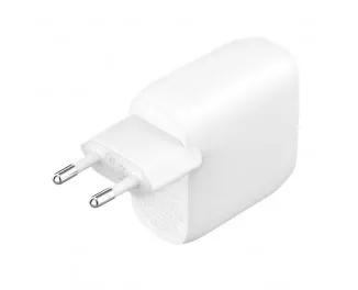 Сетевое зарядное устройство Belkin Boost Up Charge Pro Dual USB-C Wall Charger PPS 60W White (WCB010VFWH)
