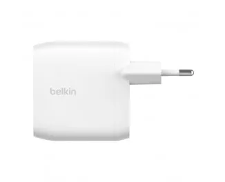 Сетевое зарядное устройство Belkin Boost Up Charge Pro Dual USB-C Wall Charger PPS 60W White (WCB010VFWH)
