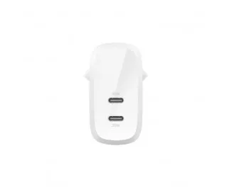 Сетевое зарядное устройство Belkin Boost Up Charge Pro Dual USB-C Wall Charger PPS 60W White (WCB010VFWH)