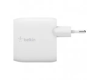 Мережевий зарядний пристрій Belkin BoostCharge Dual USB-A Wall Charger 24W + Lightning to USB-A Cable White (WCD001vf1MWH)