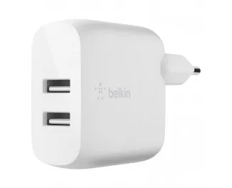 Сетевое зарядное устройство Belkin BoostCharge Dual USB-A Wall Charger 24W + USB-A to USB-C cable White (WCE001vf1MWH)