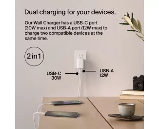 Сетевое зарядное устройство Belkin BoostCharge Dual Wall Charger 42W White (WCB009vfWH)