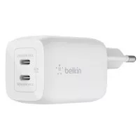 Сетевое зарядное устройство Belkin BoostCharge Pro Dual USB-C GaN Wall Charger with PPS 65W White (WCH013vfWH)
