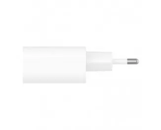 Мережевий зарядний пристрій Belkin BoostCharge USB-C PD 3.0 PPS Wall Charger 25W with USB-C/Lightning cable White (WCA004vf1MWH-B5)