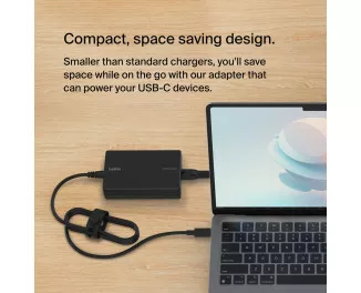 Сетевое зарядное устройство Belkin USB-C Core GaN Power Adapter 100W Black (INC016vfBK)