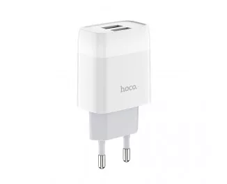 Мережевий зарядний пристрій hoco C73A Glorious + Cable (Lightning) White