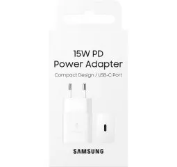 Мережевий зарядний пристрій Samsung 15W PD Power Adapter (w/o cable) White (EP-T1510NWE)
