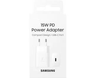 Мережевий зарядний пристрій Samsung 15W PD Power Adapter (w/o cable) White (EP-T1510NWE)
