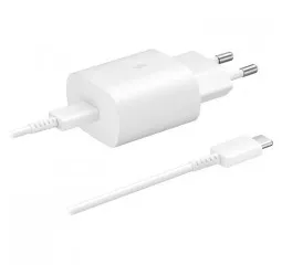 Сетевое зарядное устройство Samsung 25W PD Power Adapter (with Type-C cable) White (EP-TA800XWEGRU)