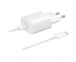 Сетевое зарядное устройство Samsung 25W PD Power Adapter (with Type-C cable) White (EP-TA800XWEGRU)