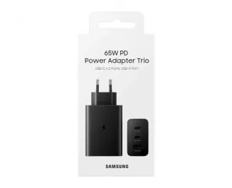 Сетевое зарядное устройство Samsung 65W Power Adapter Trio (w/o cable) Black (EP-T6530NBEGRU)